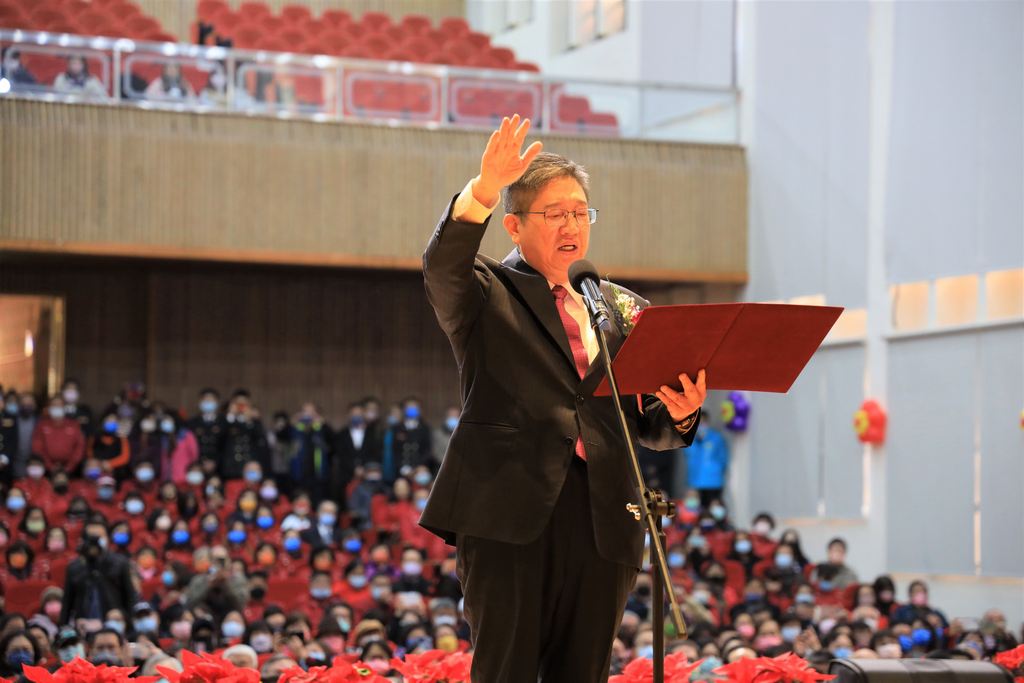 新竹縣長楊文科25日宣誓就職展開第2任就職。 圖：取自新竹縣政府官網