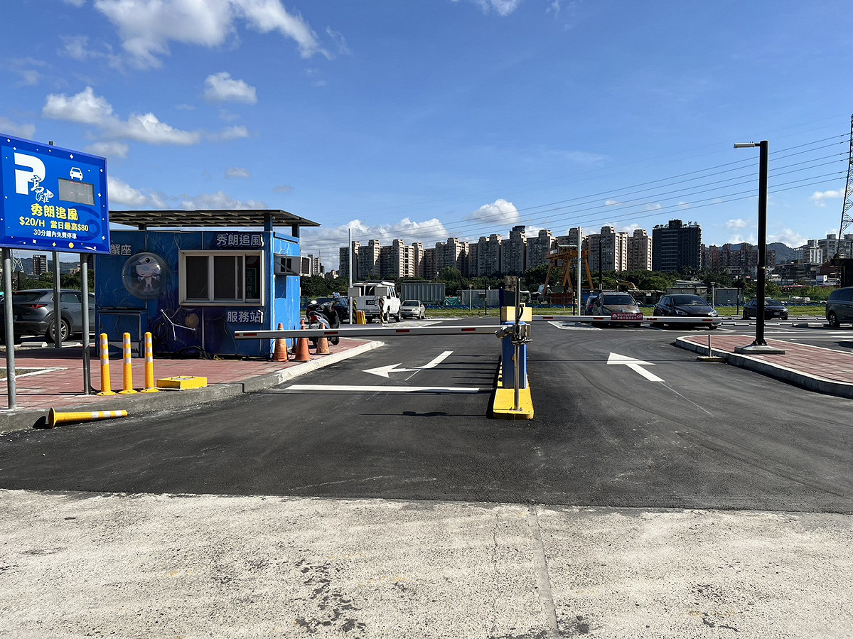 秀朗追風停車場智慧化管理的停管設備。 圖：新北市高灘處提供
