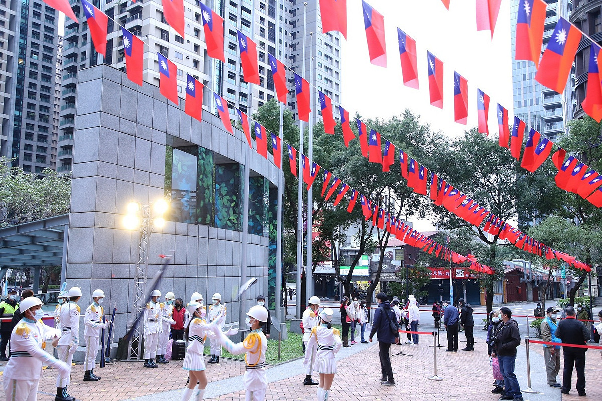110年元旦升旗畫面。 圖：新北市民政局提供