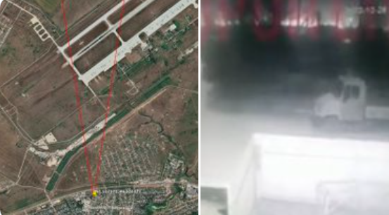 從恩格斯空軍基地附近一棟公寓樓所拍攝的照片顯示，大型圖波列夫式（Tupolev）長程轟炸機經常停放的地方發生了大爆炸。 圖:翻攝自推特帳戶「Ukraine Battle Map」