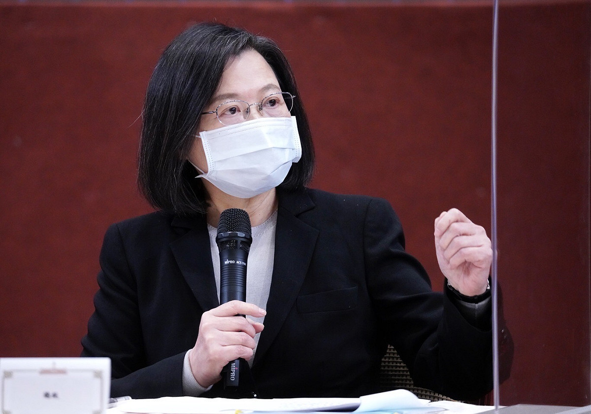 蔡英文總統召開記者會宣布兵役延長政策。 圖：張良一拍攝