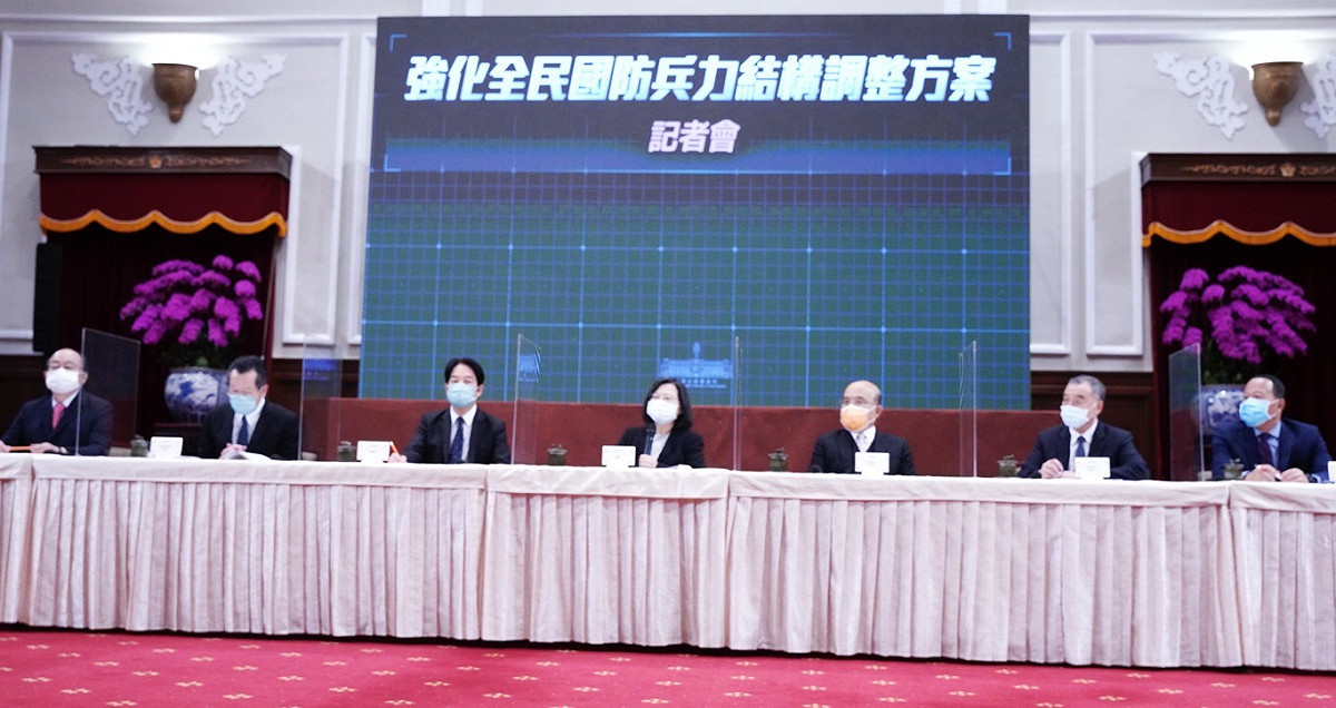 蔡英文上月宣布兵役延長。 圖：張良一拍／攝