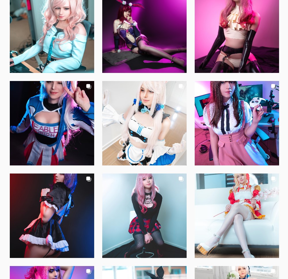 Sneaky自從轉為全職實況主，不定時會在社群平台Po出Cosplay的照片，全部都是女裝。 圖：翻攝自Sneaky IG