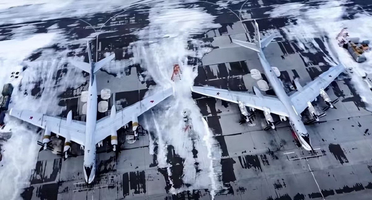 俄羅斯恩格斯空軍基地的Tu-95轟炸機。 圖:俄羅斯國防部