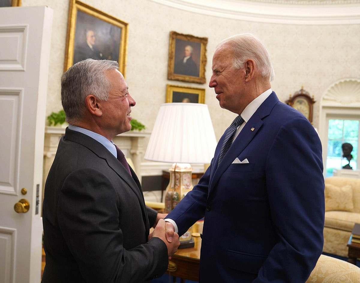 約旦國王阿卜杜拉二世（Abdullah II ）與西方關係良好，曾與美國總統拜登（Joe Biden）會面。 圖：翻攝自國王阿卜杜拉二世推特（資料照）