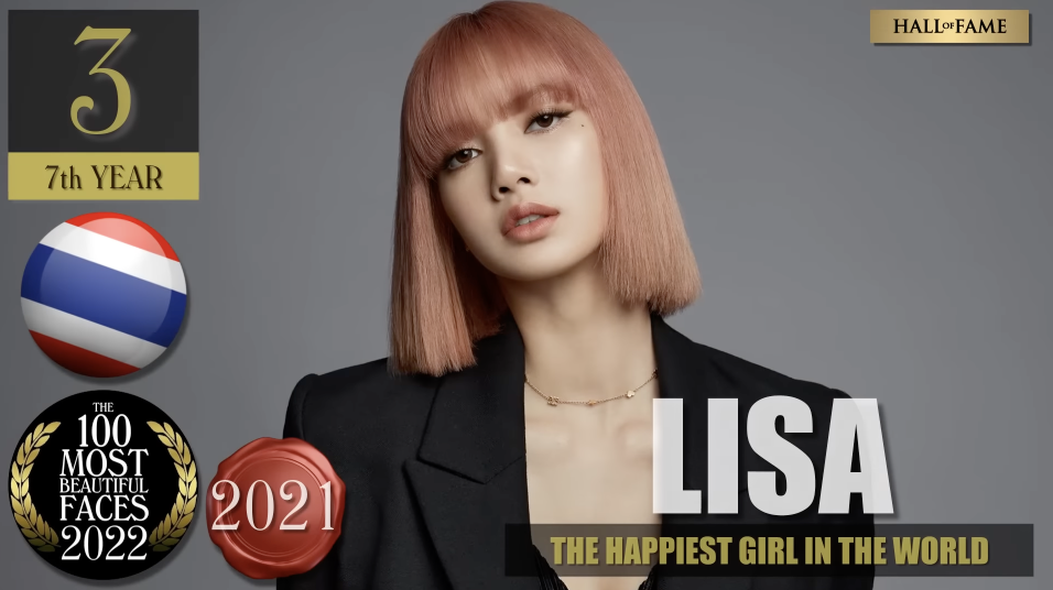 BLACKPINK的Lisa則以第3名，奪下團內最好成績。 圖：翻攝自TC Candler YT頻道