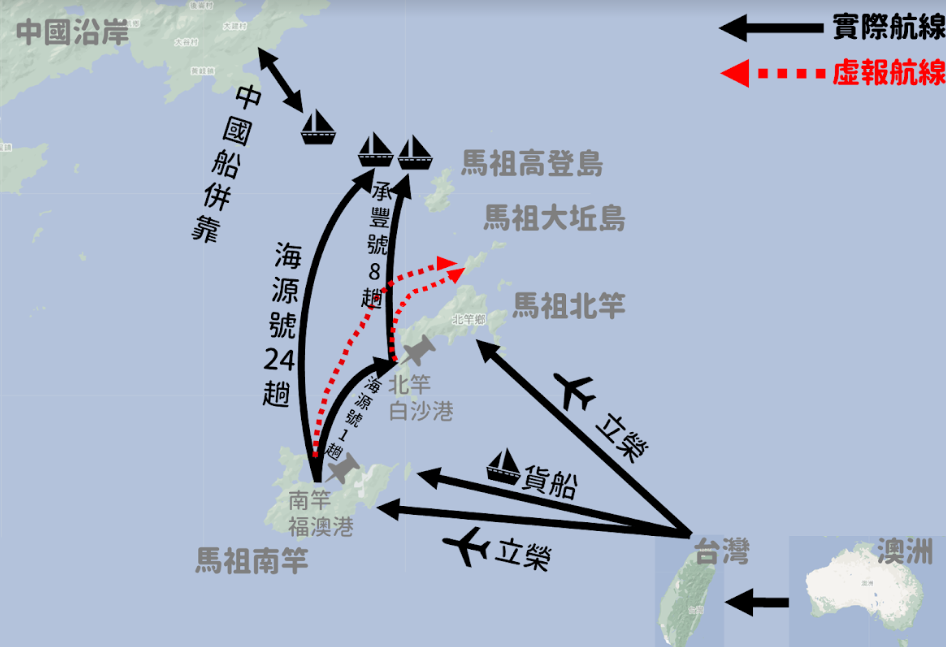 龍蝦走私圖。 圖:洪申翰辦公室提供