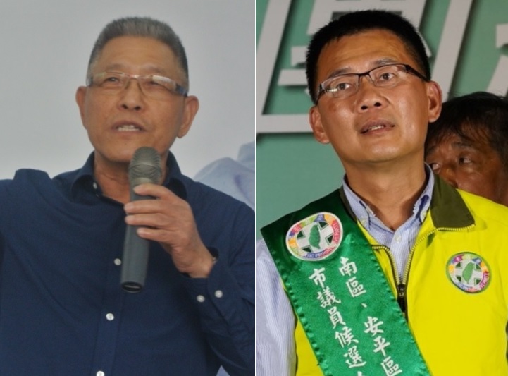 前國民黨中常委蕭景田、前民進黨台南市黨部執委林士傑 圖：唐復年/攝、林士傑臉書