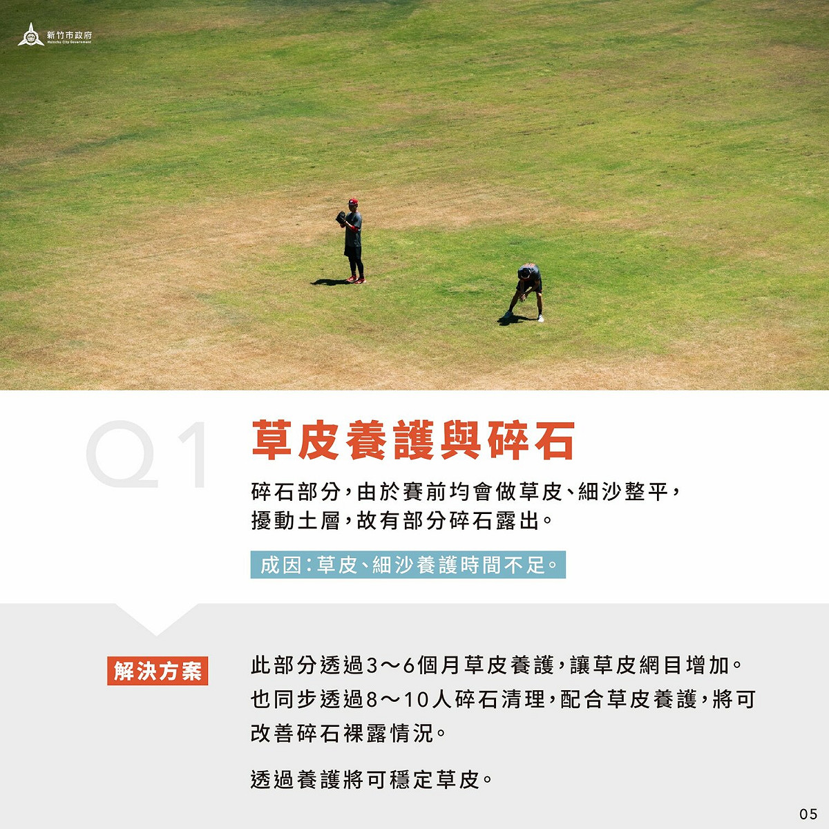 針對球場出包後，新竹市政府製作配文，點出因為草皮養護時間不足，對此，黃揚明怒指，講得一副外野有碎石只是因為草皮、細沙養護時間不足而已，更質疑時間不足不就是趕工造成？ 圖：翻攝自黃揚明臉書