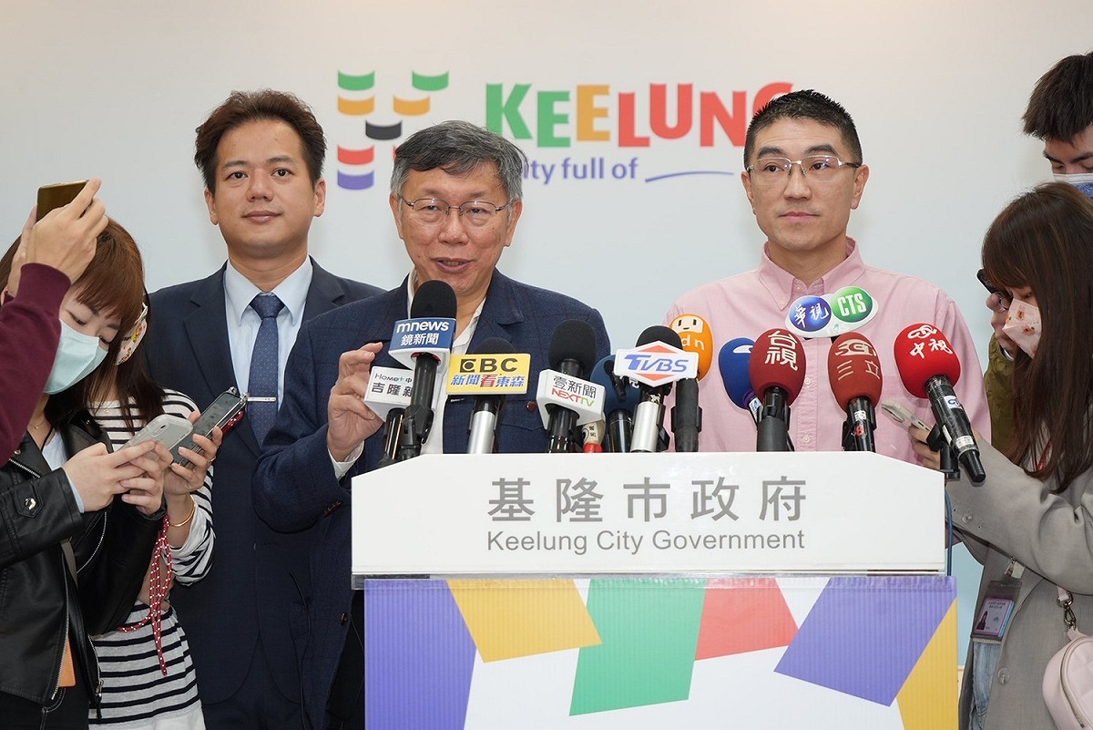 民眾黨主席柯文哲今訪基隆市長謝國樑。 圖：民眾黨 / 提供