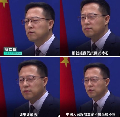 趙立堅曾針對美國眾議院議長裴洛西將訪台一事嗆聲。 圖：翻攝矢板明夫臉書