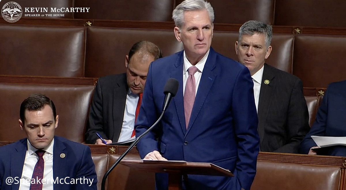 美國聯邦眾議院議長麥卡錫（Kevin McCarthy）。 圖：擷取自推特@SpeakerMcCarthy（資料照）