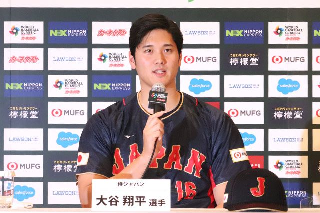 大谷翔平手臂驚人。 圖／取自日本隊官網
