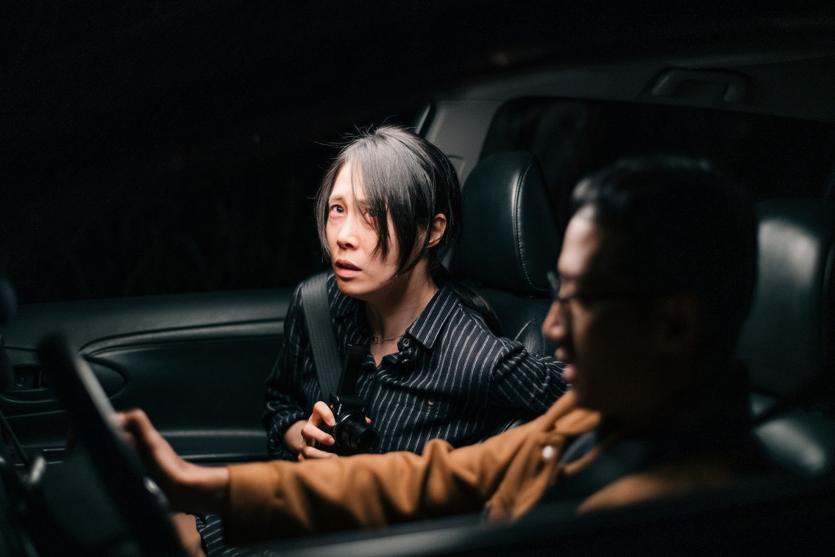 恐怖電影《咒》主角遭遇車禍地點是在八里商港路周遭封路拍攝完成。 圖：新北市新聞局提供