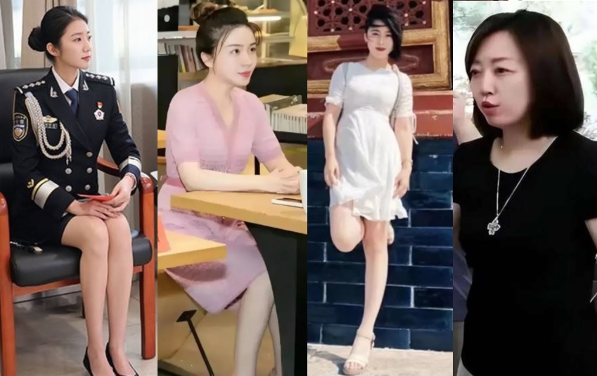 吉林警花張津瑜、揚州廣陵區商務局美女副局長戴璐、共青團吳方媛、成都副區長陳樞。 圖:翻攝自微博