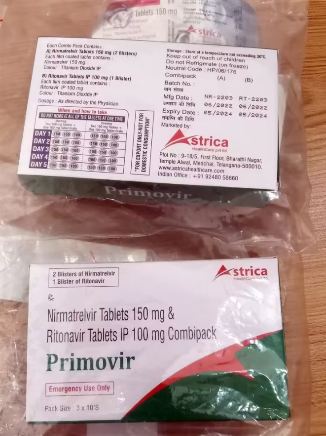 被稱為「綠盒」的印度製新冠仿製藥Primovir，真假藥從外觀完全無法分辨。 圖:翻攝自上觀新聞