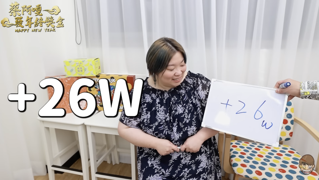 有員工直接被再加碼26萬，忍不住激動落淚。 圖：翻攝自菜阿嘎YT頻道