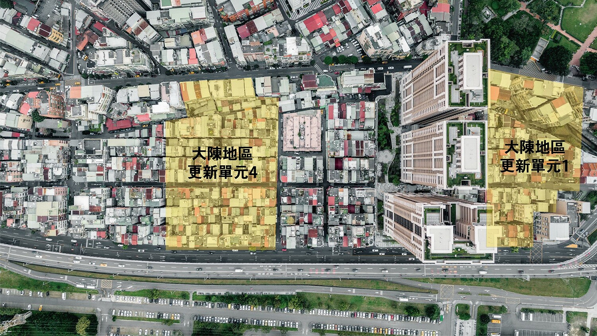 永和大陳公辦都更單元1、4現有住戶近650戶，基地面積高達8,400多坪。 圖：新北住都中心／提供