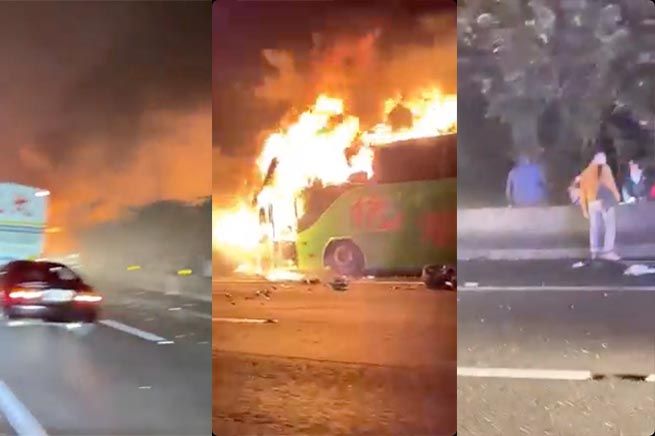 大年初一國道一號連環車禍造成2死9傷的慘劇。 圖：翻攝記者爆料網