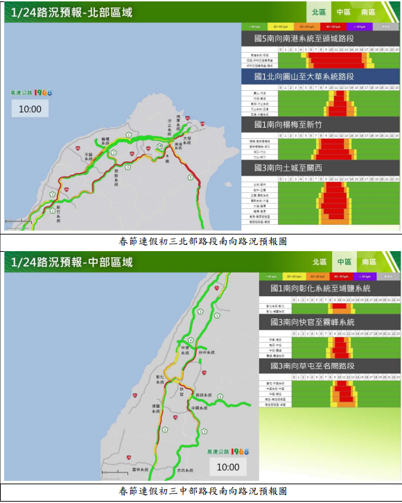 1/24路況預報(1) 圖：高公局／提供