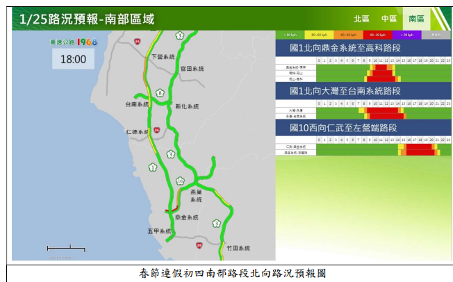 1/25路況預測2 圖：高公局/提供