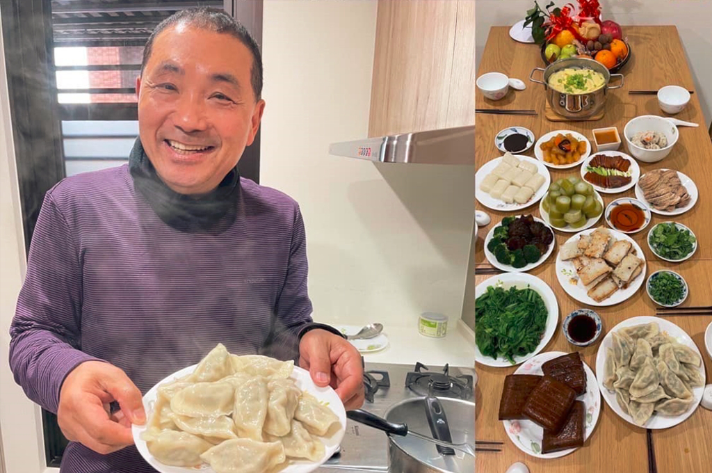 侯友宜年夜飯吃水餃。 圖：翻攝侯友宜臉書