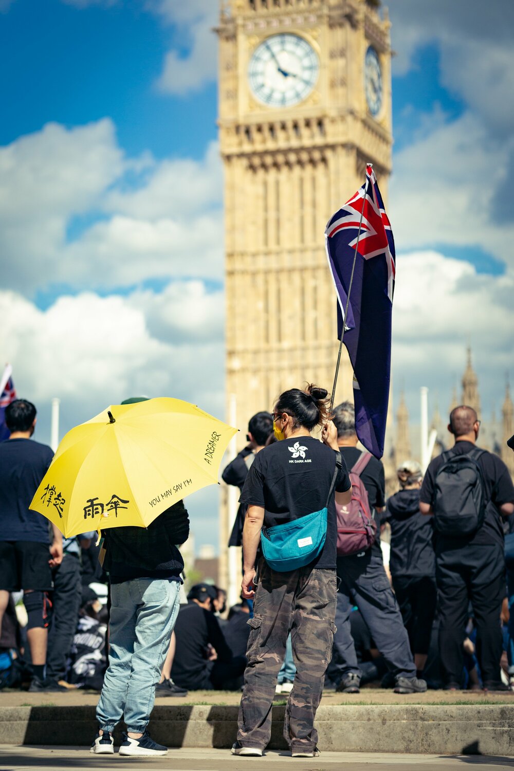 在英香港人擔憂，新的公共秩序法通過後，恐無法自由上街抗議。 圖：翻攝自Democracy for Hong Kong推特