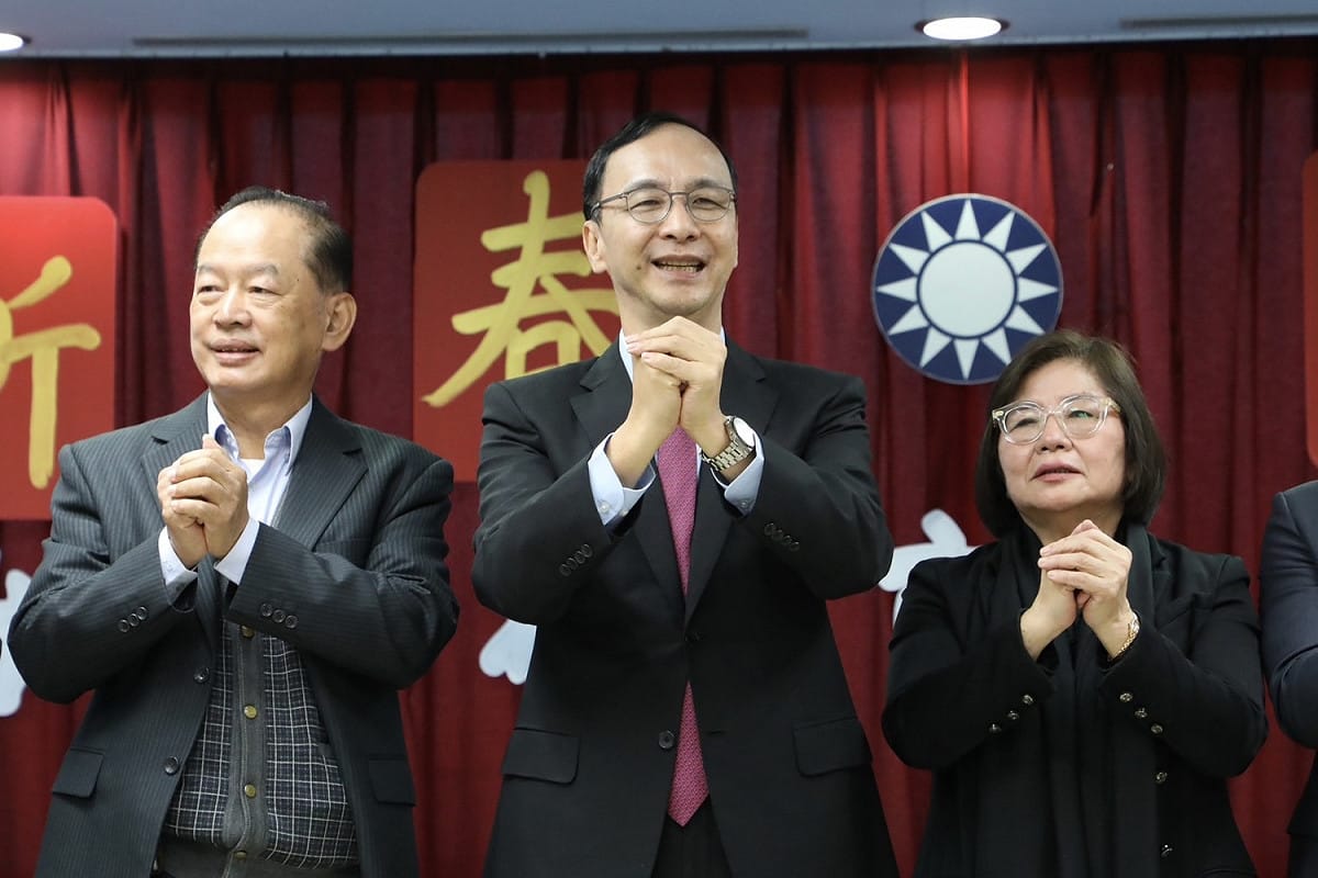 國民黨主席朱立倫出席台北市黨部新春團拜。 圖：國民黨文傳會/提供
