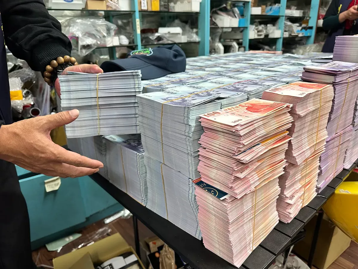 雲林地檢署查獲偽鈔集團，共起出面額1.2億多元的偽鈔。 圖:專案小組/提供