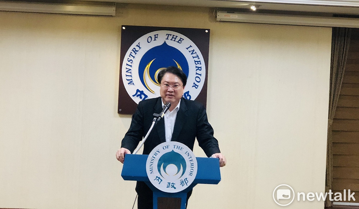 內政部長林右昌今（2）天下午召開部務會報後記者會。 圖：謝莉慧/攝