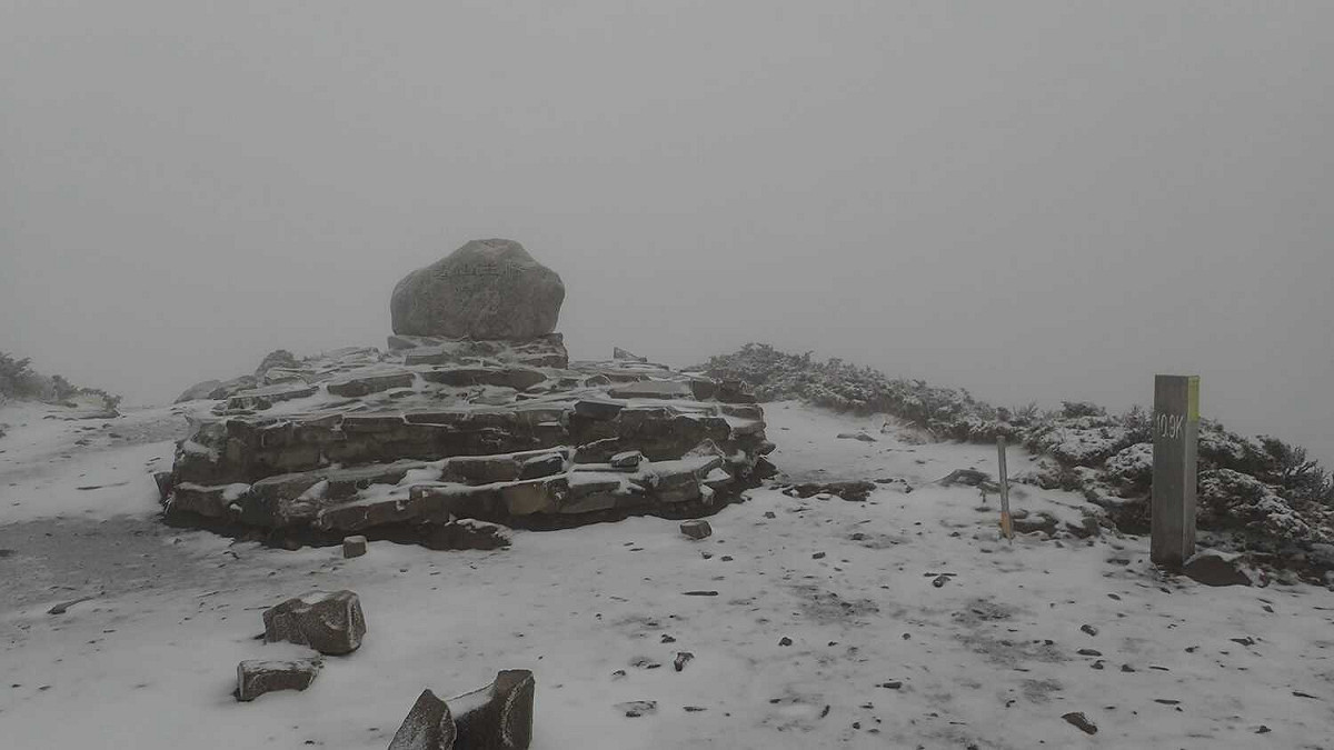 雪白世界讓網友讚嘆，「太棒了！還以為今年沒雪了」。 圖：翻攝自臉書雪霸國家公園登山資訊分享站