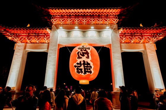 蓮潭燈會作品翻轉未來視。 圖：高雄市觀光局/提供