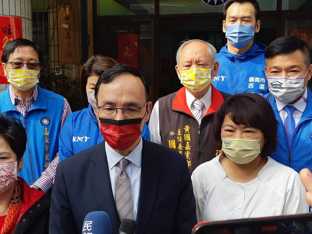 朱立倫表示，等南投立委補選完再來談2024年選舉。 圖：蔡坤龍/攝