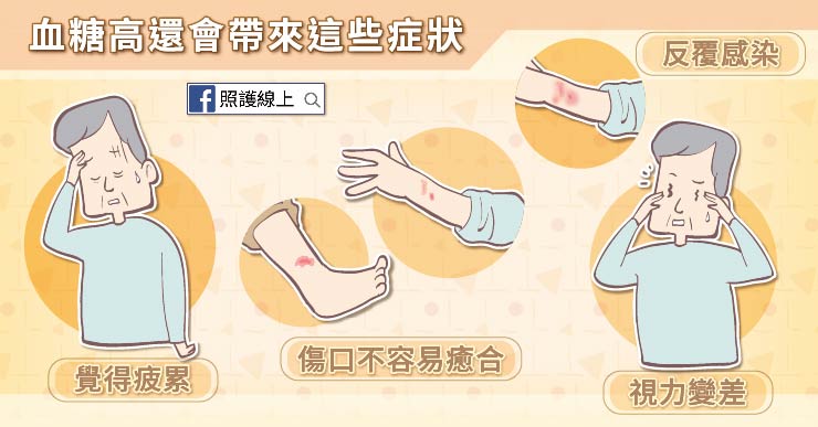 第二型糖尿病有容易覺得疲累、視力變差、容易頭痛、傷口不易癒合、泌尿道系統反覆感染等相關症狀。 圖：照護線上／提供