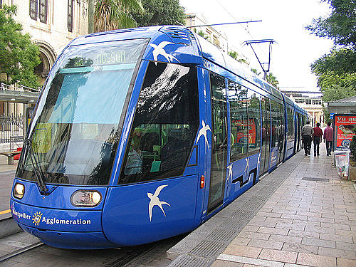 法國南部城市蒙貝利耶(Montpellier)新城區的的公共運輸電車系統。 圖：翻攝網路/愛旅行的人網誌