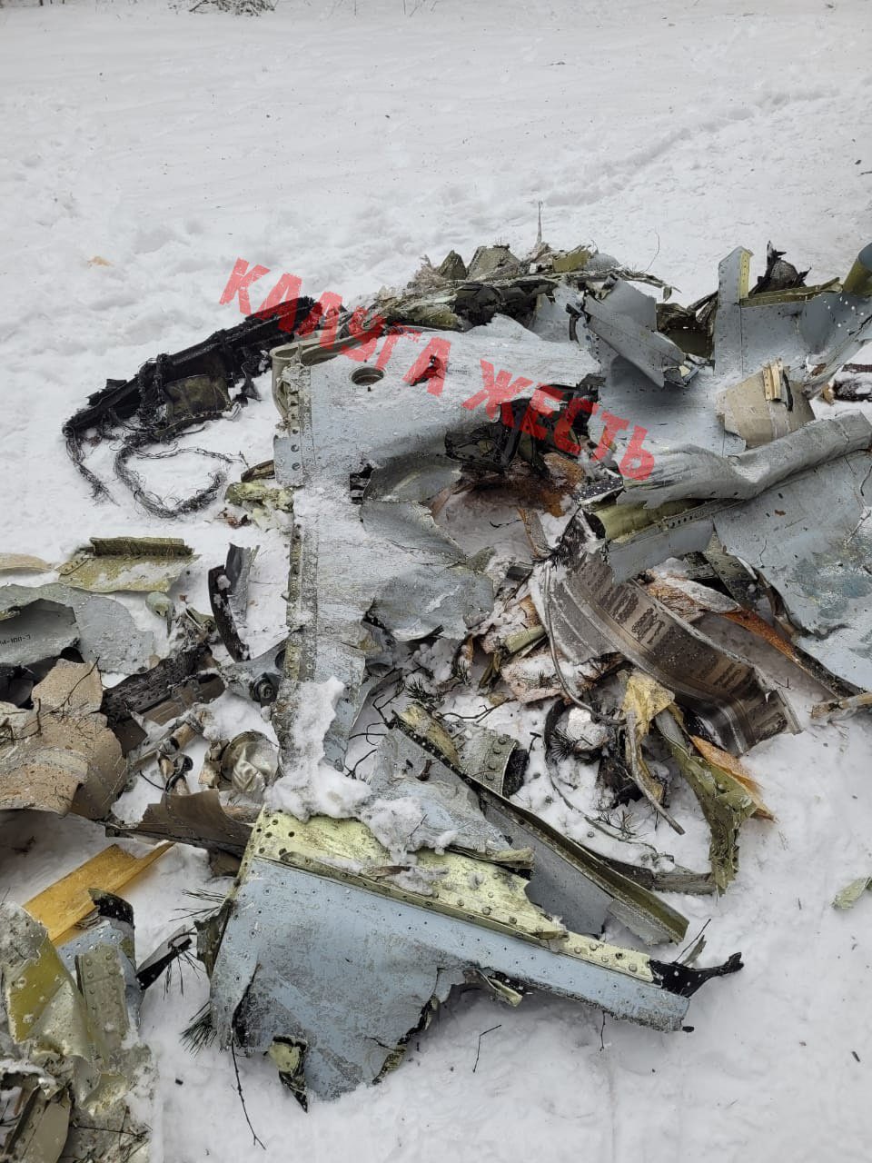 無人機於烏克蘭邊境 300 公里的俄卡盧加州（Kaluzhskaya）附近森林中爆炸，目前已確定飛機飛行高度僅約 50 公尺，疑似試圖低空飛行躲避雷達。 圖：擷取自推特@WarMonitors