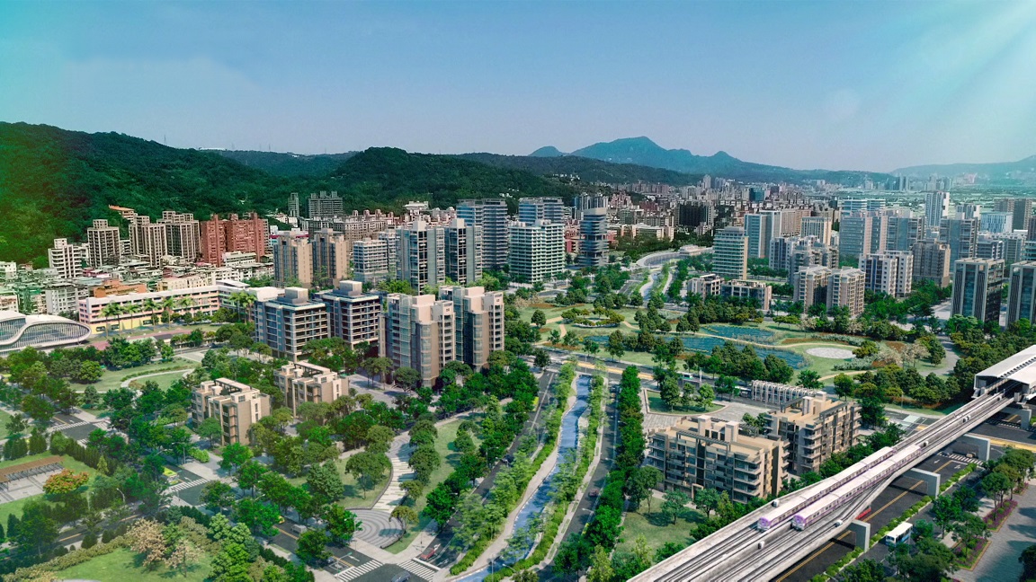 塭仔圳：藍綠生態河，大型整開永續示範區示意圖。 圖：新北市城鄉局提供