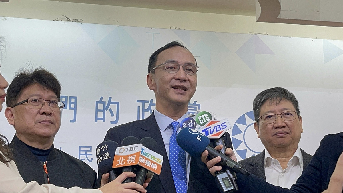 國民黨主席朱立倫於國民黨新竹縣黨部受訪。 圖：國民黨文傳會/提供