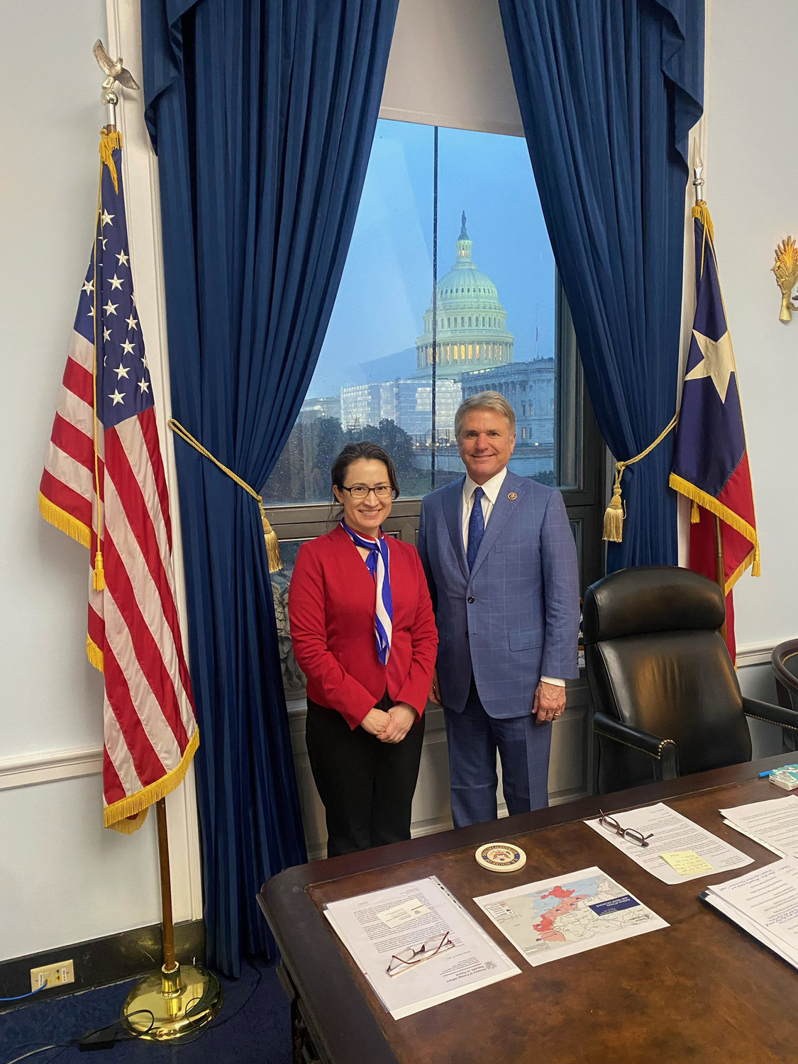 美國聯邦眾議院外交委員會主席麥考爾（Michael McCaul）今年１月曾會見我國駐美代表蕭美琴。 圖：翻攝美眾議院外交委員會twitter