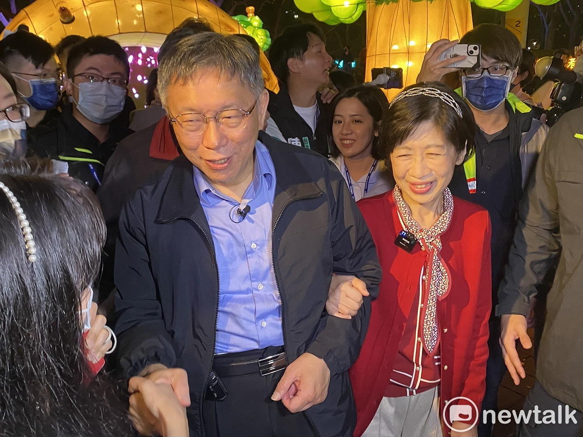 民眾黨主席柯文哲、妻子陳佩琪。 圖：周煊惠 / 攝