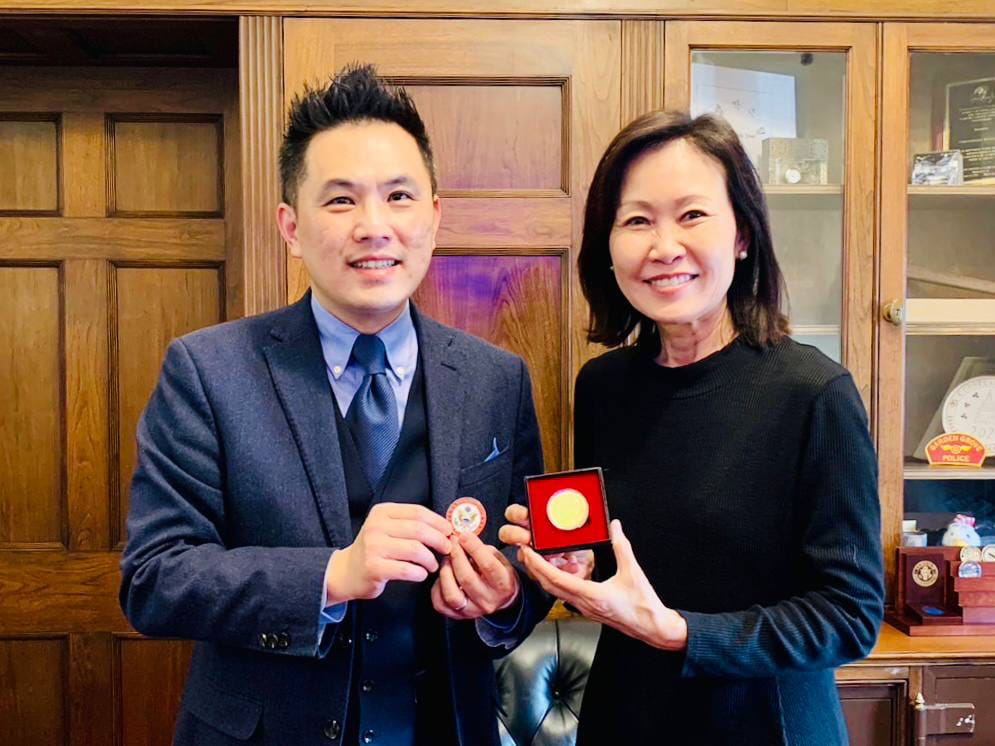 陳以信拜會美國眾議院中國委員會成員朴銀珠（Michelle Steel）。 圖 : 陳以信辦公室/提供