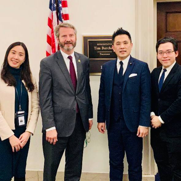 陳以信拚台美外交，赴美國國會山莊拜見眾議員。 圖 : 陳以信辦公室/提供