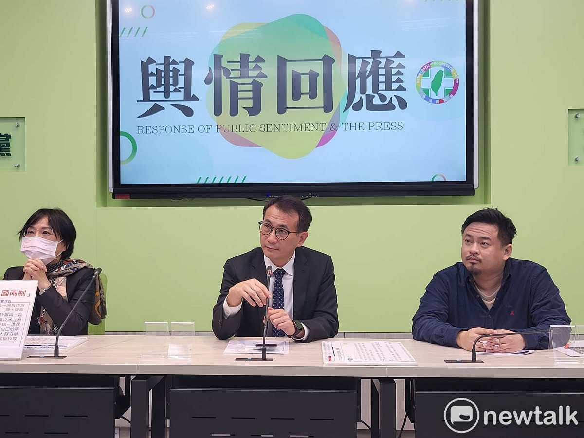 民進黨團上午舉行輿情回應。 圖:陳佩君/攝