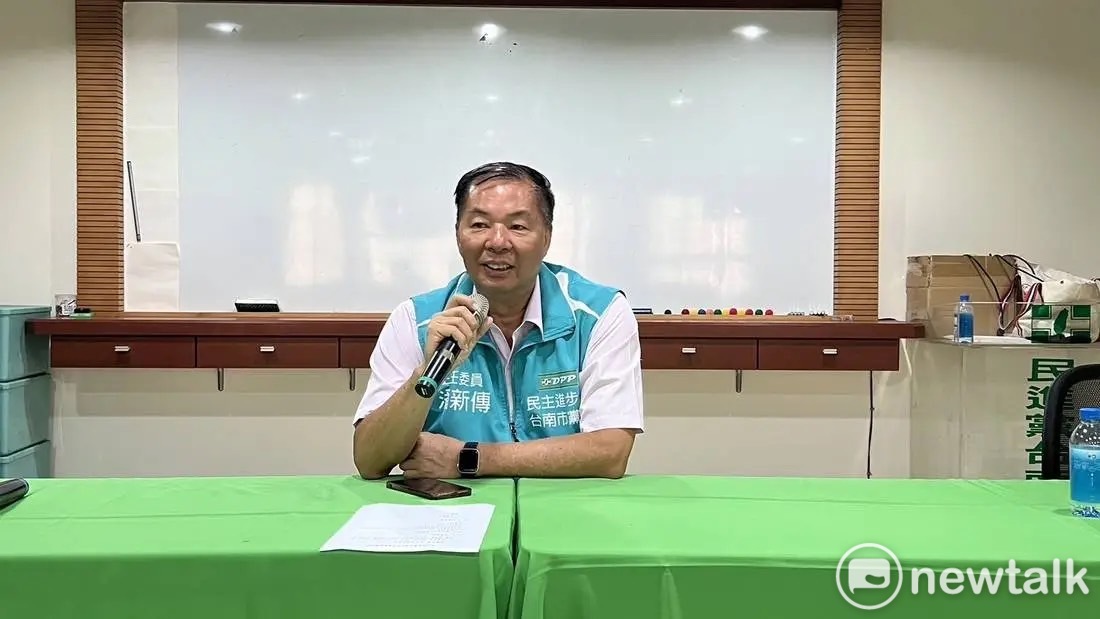 民進黨台南市黨部主委潘新傳表示，針對國民黨團潑髒水、抹黑的記者會，他提出嚴重的抗議，並做出三點聲明。 圖：民進黨台南市黨部/提供
