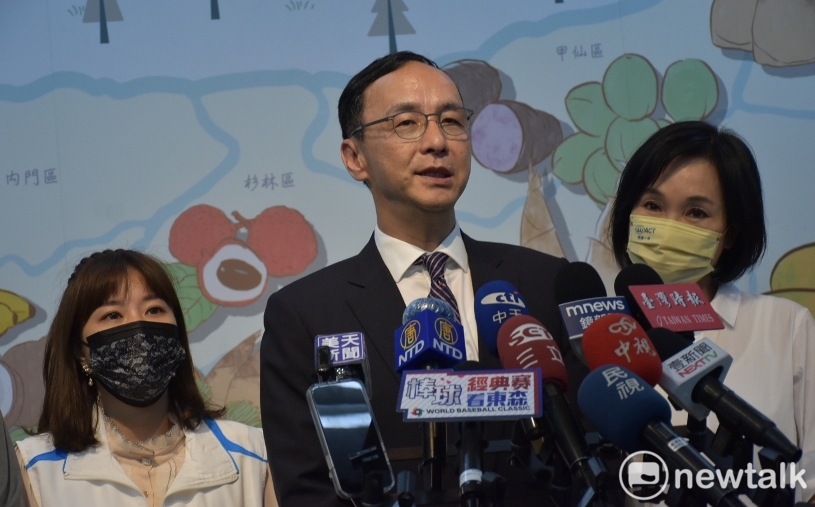 朱立倫(中)批民進黨希望兩岸交惡對抗，是為了政治目的。 圖： 孫家銘/攝