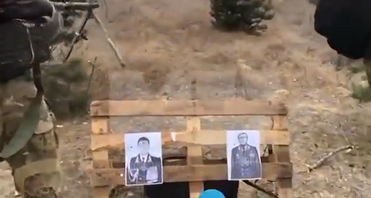 烏克蘭特別軍事行動聯合部隊總指揮格拉西莫夫 ( Valery Gerasimov ) 照片，被瓦格納軍當成靶紙射擊。 圖: 翻攝自推特帳號 NOELreports