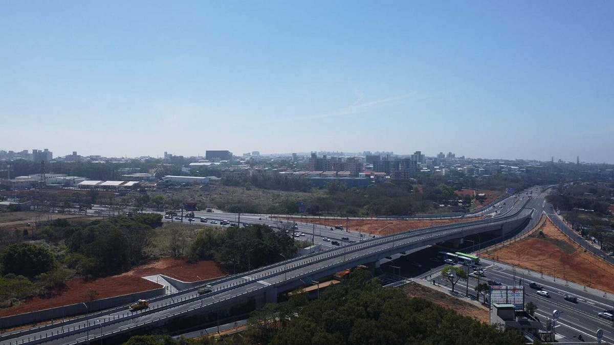 中科西南向聯外道路工程實地照片空拍圖。 圖：內政部提供