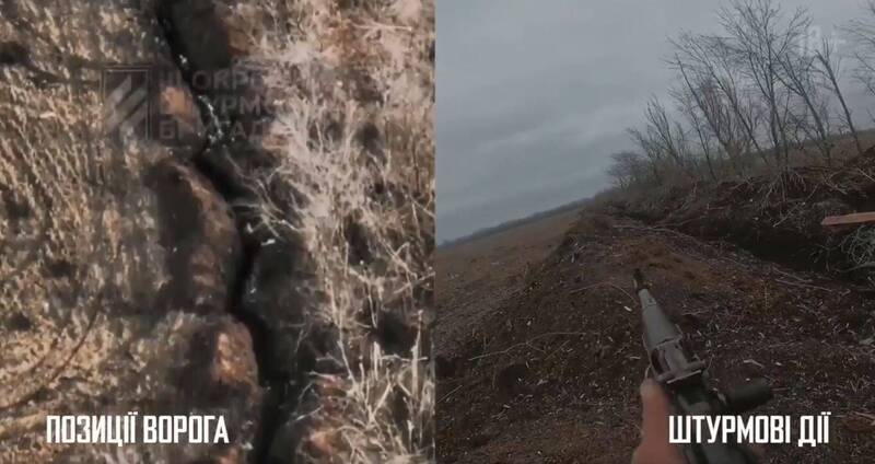 烏克蘭軍隊第3突擊旅第2機械營正在掃蕩壕溝內俄軍及瓦格納傭兵。 圖：翻攝推特