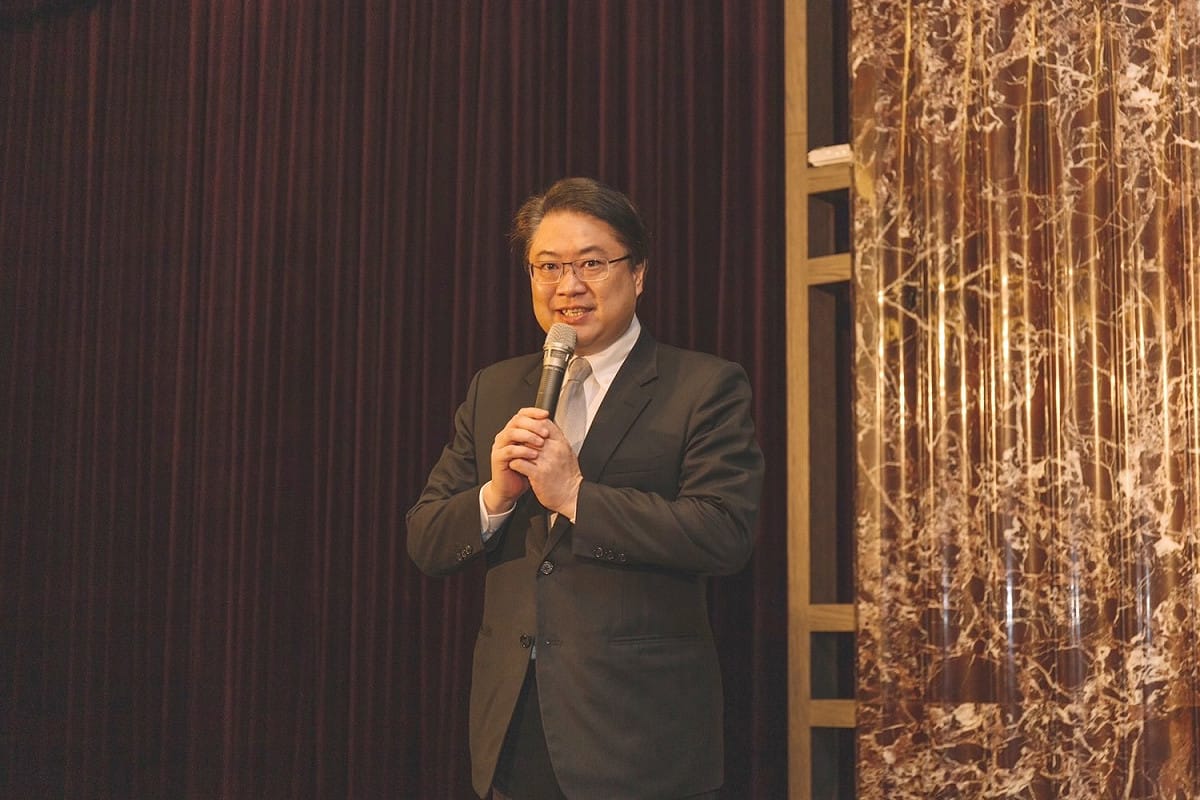 內政部長林右昌於台灣國際搜救隊歸國午宴致詞。 圖：內政部提供