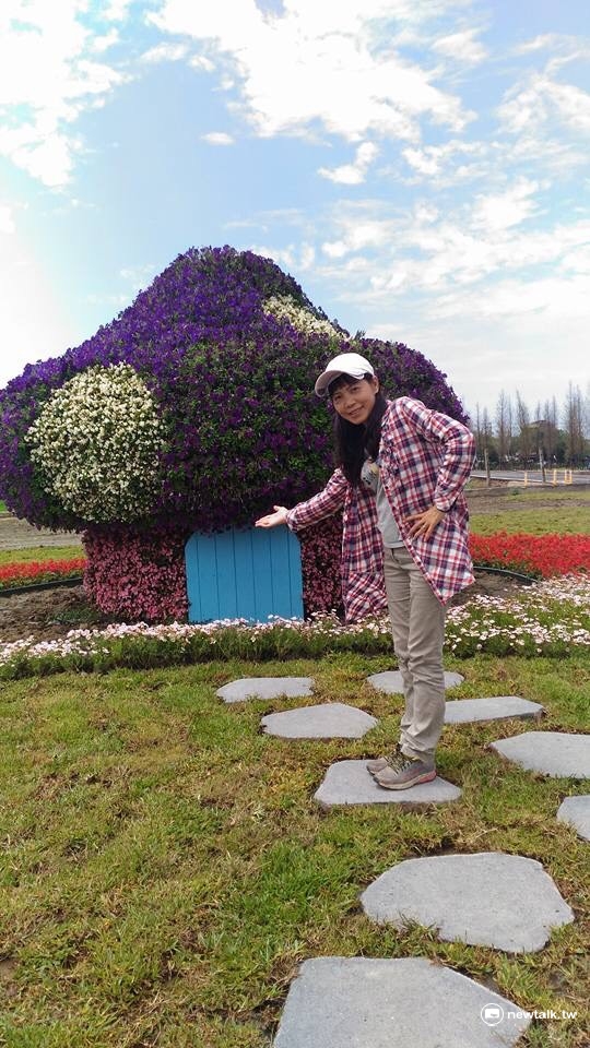 除了賞花，桃園農博園區內還有多處景點供遊人拍照。 圖：余秋蓉/提供